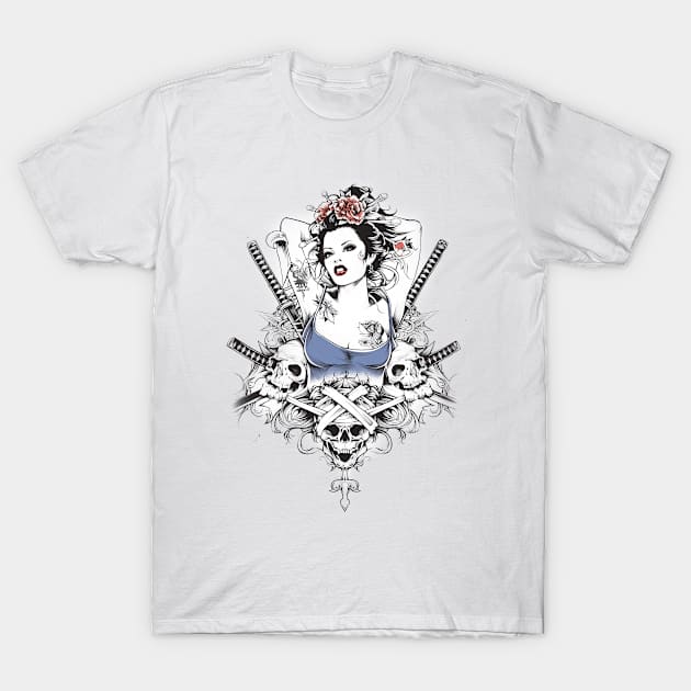Geishas and Bushido, Eastern Culture Graphic T-shirt 14 T-Shirt by ToddT